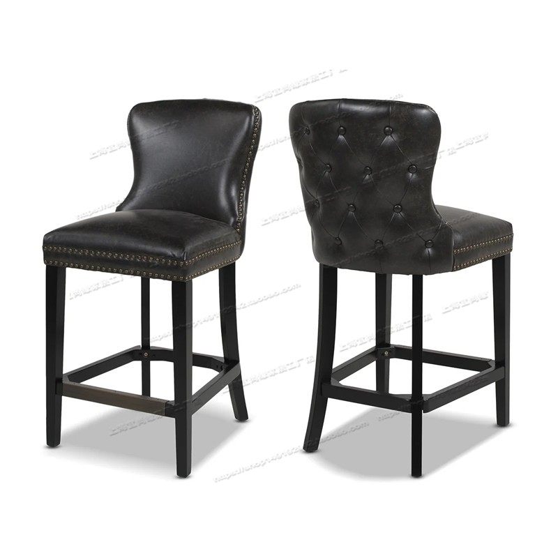 美式实木吧椅 欧式皮艺拉扣靠背吧台椅餐椅吧台凳酒吧椅高脚吧凳,商业/办公家具,酒吧椅,淘宝优惠券,粉丝福利购,淘宝优惠卷