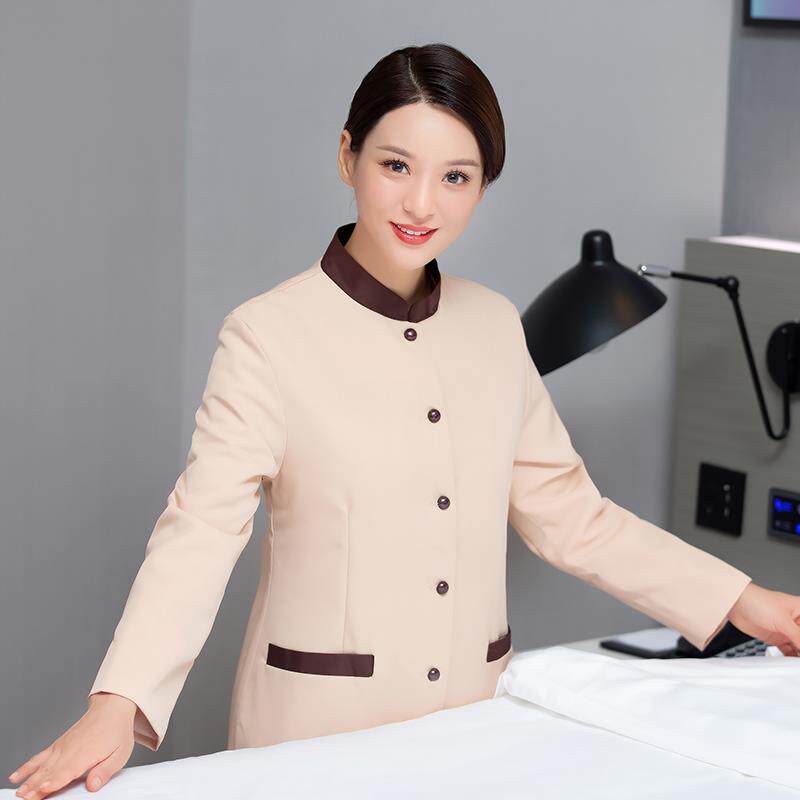 保洁工作服长袖女秋冬酒店后勤工装物业街道清洁工加棉保洁服套装