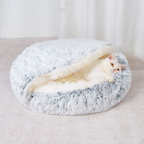 秋冬半封闭保暖猫窝半包围狗床贝壳猫咪窝被子窝猫床宠物窝狗窝垫