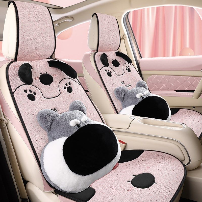 卡通可爱汽车坐垫四季通用淳麻半包座椅套2024新款夏季透气车座垫,汽车用品/电子/清洗/改装,通用座套/座垫,淘宝优惠券,粉丝福利购,淘宝优惠卷