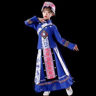 儿童少数民族阿昌族藏族56个民族服装女童三月三壮族高山族演出服