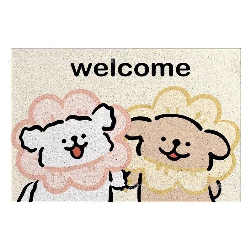 可爱小狗入户丝圈门垫趣味玄关大门口地垫蹭泥刮土可裁剪进门地毯,居家布艺,入户地垫,淘宝优惠券,粉丝福利购,淘宝优惠卷