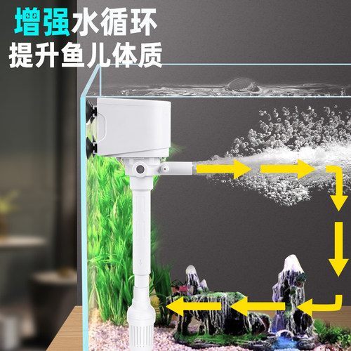 京业鱼缸水泵循环泵过滤器三合一抽水潜水泵过滤泵增氧超静音养鱼