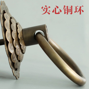 中式仿古大门拉手门环纯铜复古门把手铜拉环老式木门拉手铜配件