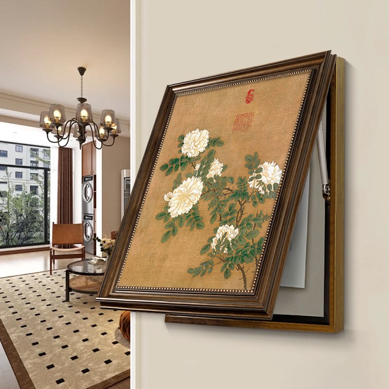 中古风电表箱装饰画2026年新款免打孔入户门遮挡配电箱电闸盒壁画