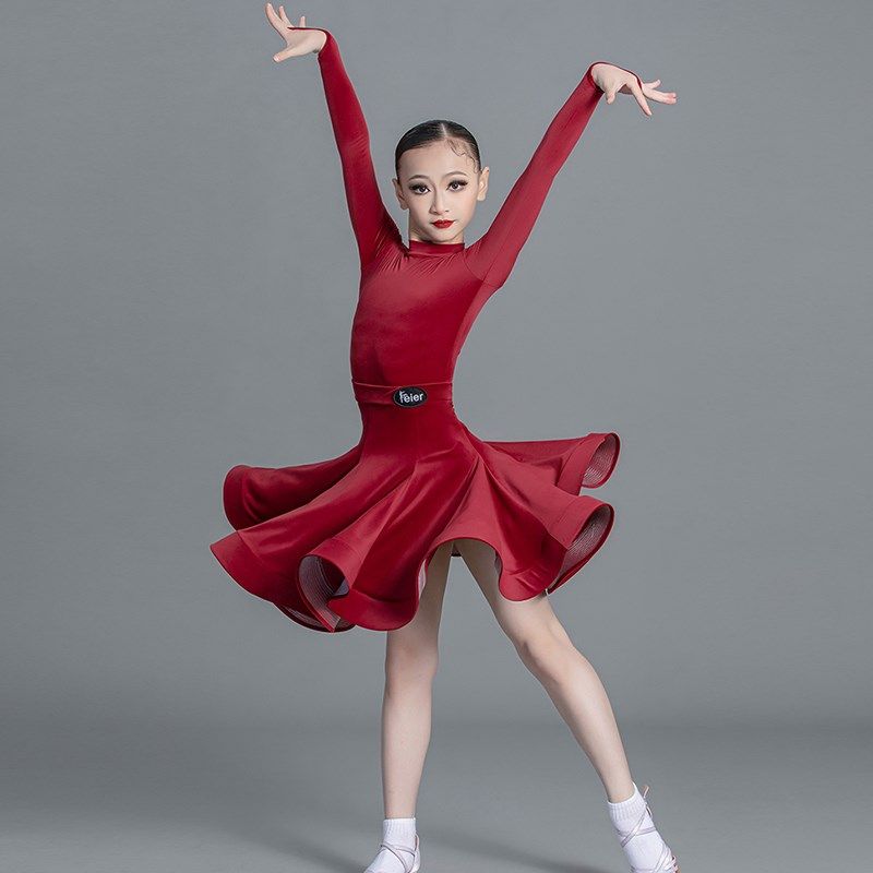 女童拉丁舞服比赛夏季无袖赛服2024新款高端国际舞蹈服规定服装女