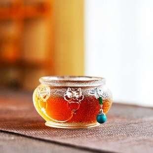 手工琉璃杯主人杯功夫茶杯子高端家用品茗耐热套装单杯个人专用礼