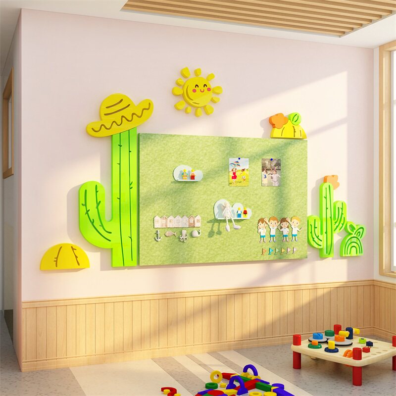 毛毡作成品展示贴幼儿园墙面装饰环境创材料主题布置走廊教室文化