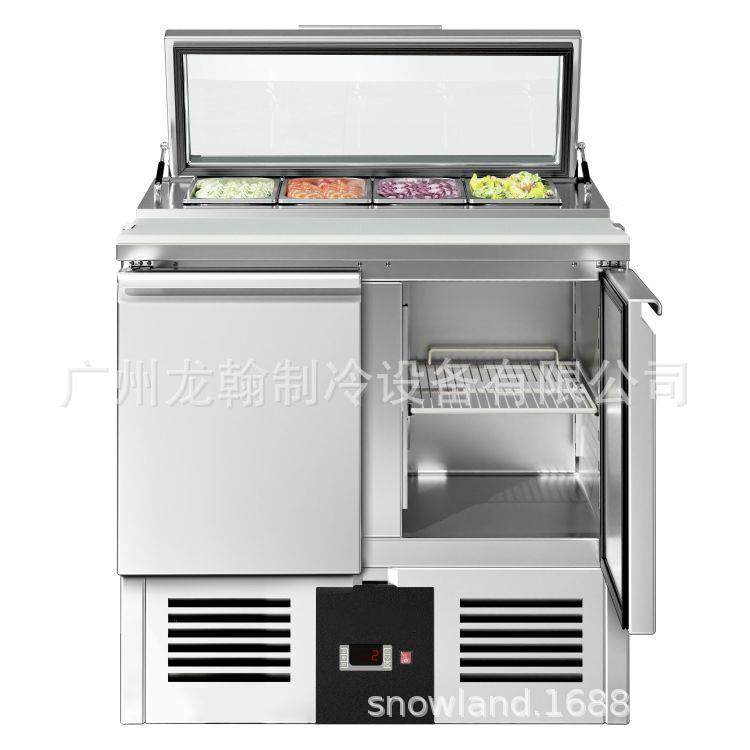 欧款披萨撒料台商用披萨冷藏操作台工作台冰箱商用风冷比萨沙拉台