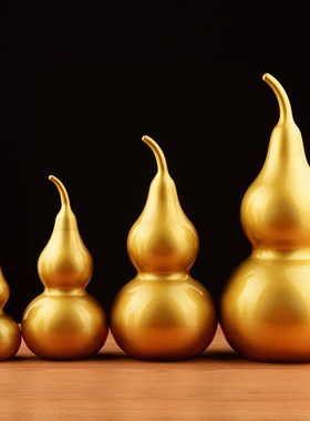 宏图好运铜葫芦摆件 开盖光面葫芦家居工艺装饰品开业礼品