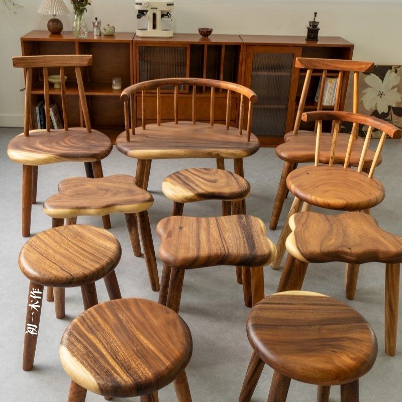 初一木作 南美雨木 实木原木椅子家用异形凳子云朵凳茶桌休闲凳,住宅家具,其它椅子,淘宝优惠券,粉丝福利购,淘宝优惠卷