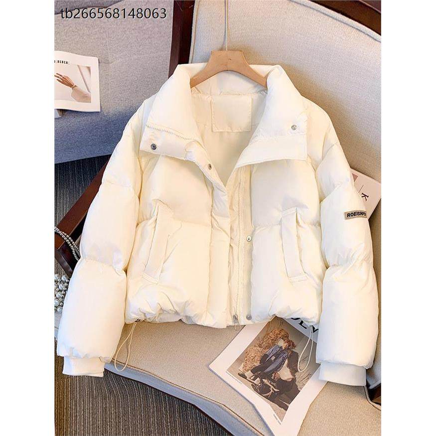 今年流行爆款羽绒服女小个子2025冬季新款米白色立领面包服短外套