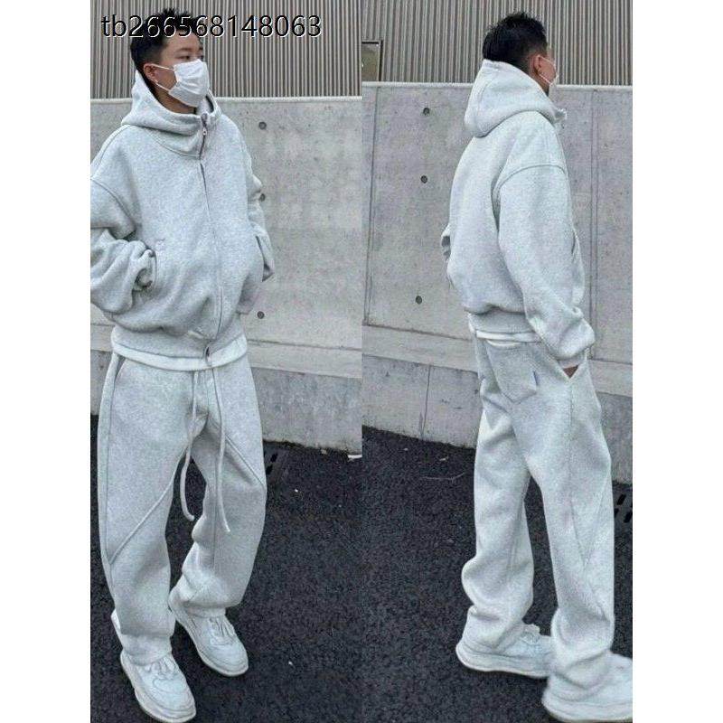 2025年秋冬季休闲运动套装男宽松连帽外套卫衣卫裤时尚休闲两件套,男装,休闲运动套装,淘宝优惠券,粉丝福利购,淘宝优惠卷
