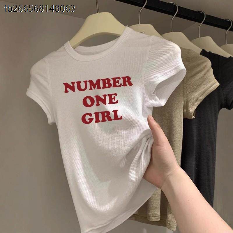 美式白色短袖正肩T恤女夏季2025新款高级感修身显瘦独特别致上衣