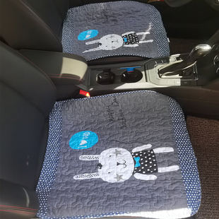 全棉汽车坐垫四季 通用女生车内卡通通风座垫无靠背单片后排长条垫