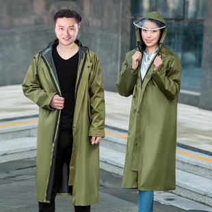 雨衣连体长款 电动车耐磨劳保防暴雨雨披 风衣男女工地帽檐加厚大码