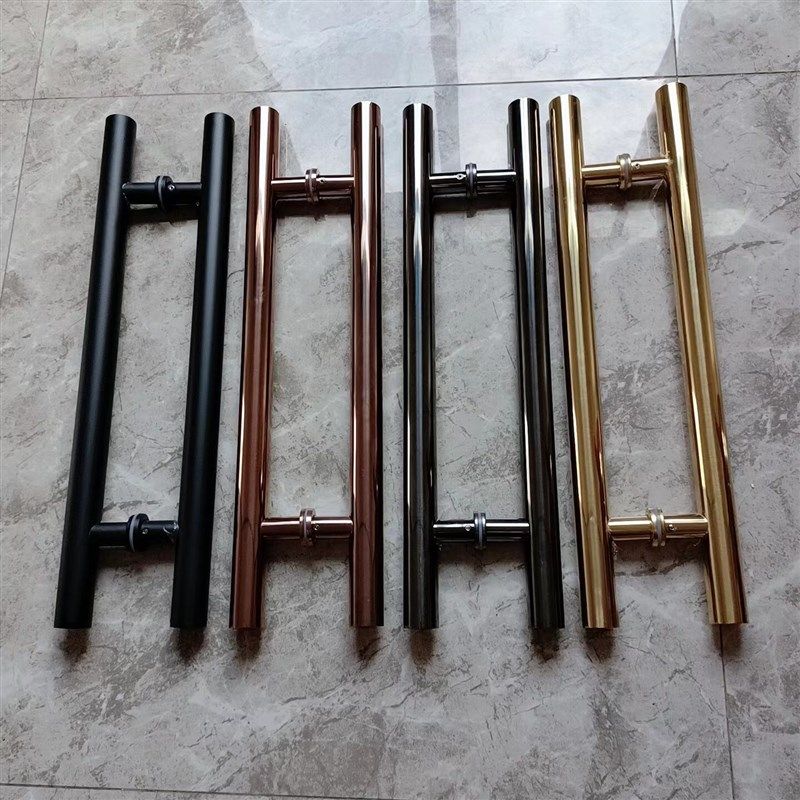 圆管拉手 玻璃门拉手 玫瑰金钛金黑钛 推拉门KTV酒店不锈钢门把手,基础建材,大拉手,淘宝优惠券,粉丝福利购,淘宝优惠卷