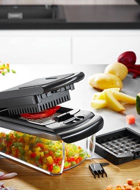 水果切丁器切条器GEFU德国进口家用手动水果分割器蔬菜切块器树脂