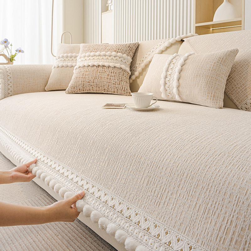 雪尼尔沙发垫子四季通用坐垫毯2024新款防滑皮沙发套罩盖布巾定制