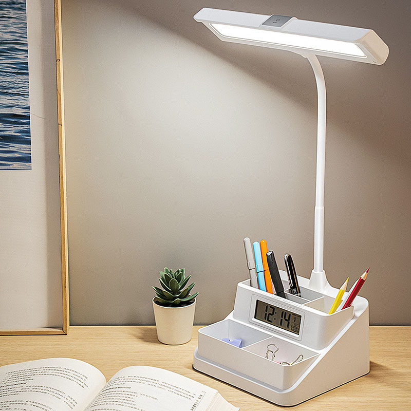 带笔筒闹钟多功能护眼书桌卧室书房家用写字作业学习学生儿童台灯,家装灯饰光源,阅读台灯(护眼灯/写字灯),淘宝优惠券,粉丝福利购,淘宝优惠卷