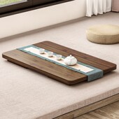 可折叠炕桌简约飘窗桌茶几矮桌床上榻榻米阳台实木家用日式 茶桌