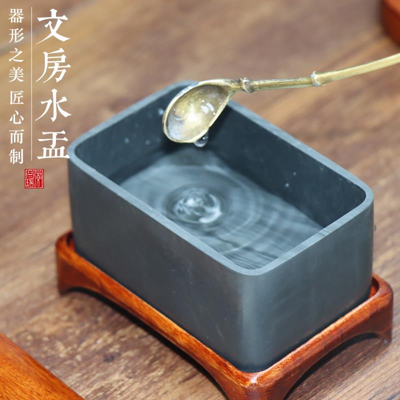 原石文房水盂砚滴水滴天然石头罗纹砚台初学实用歙砚书法书画墨池