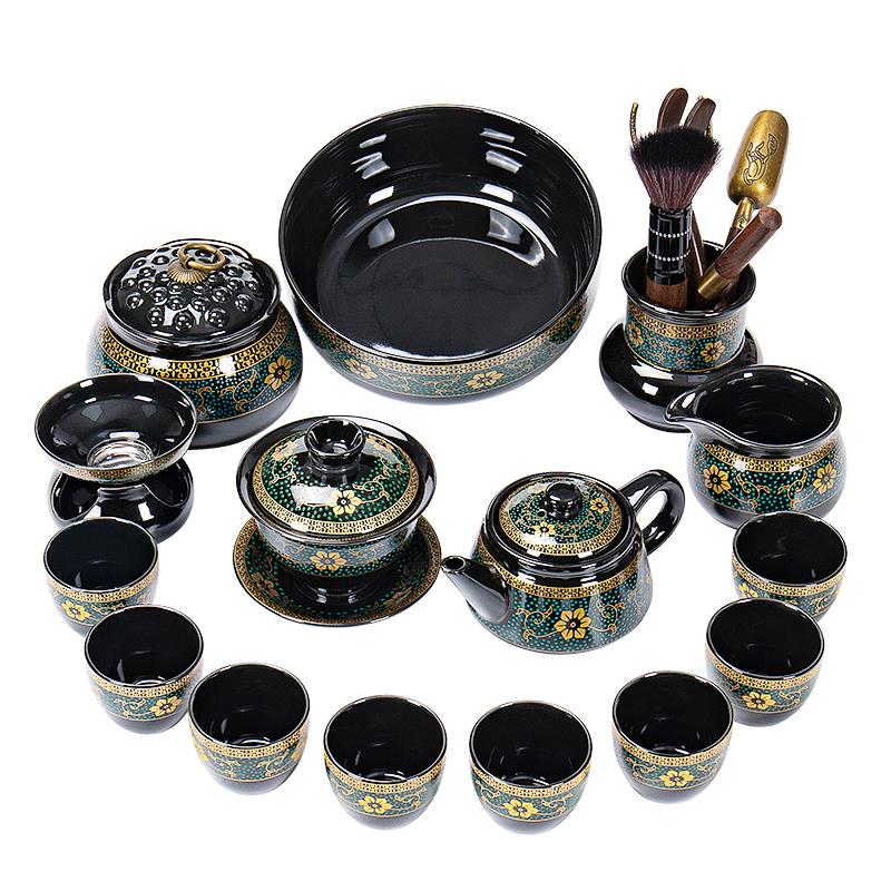 懒人茶具套装家用石磨盘泡茶壶器功夫茶杯办公室会客陶瓷整套创意