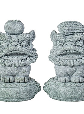 新中式舞狮好柿花生一对茶宠摆件可爱醒狮百财大卖送礼品桌面装饰