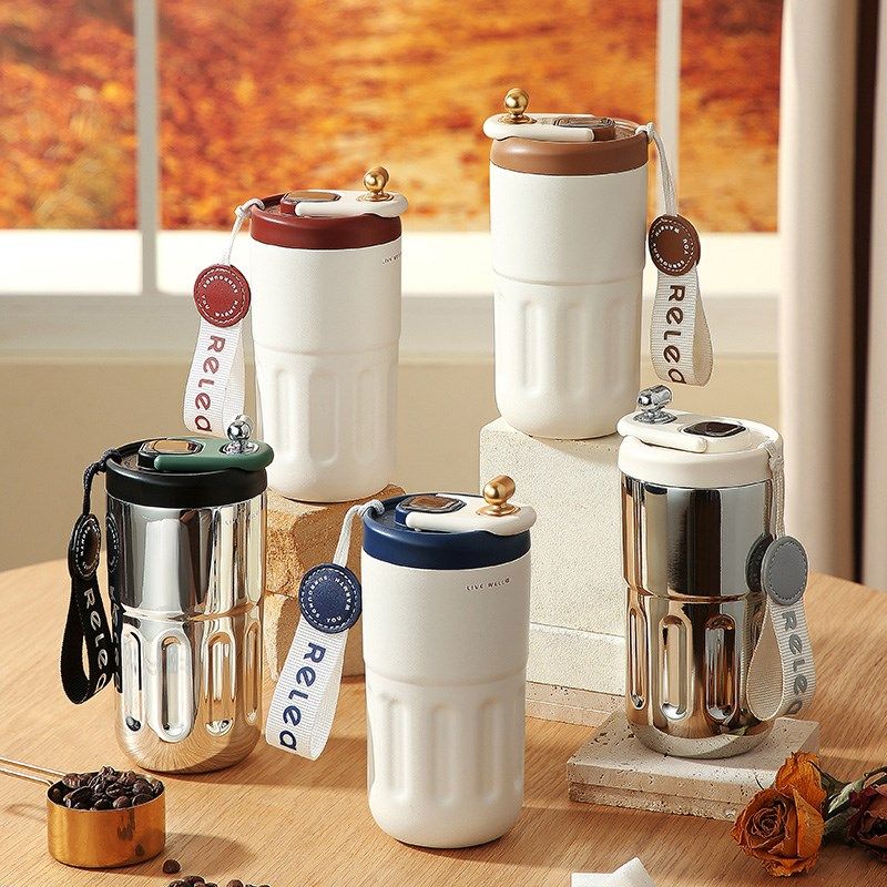 智能咖啡保温杯女士高颜值2022新款便携式陶瓷内胆女生高级水杯子