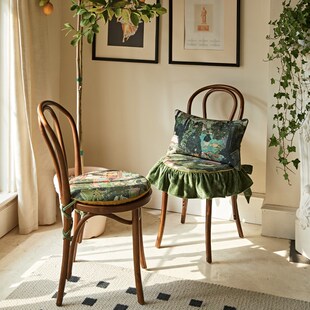 偏爱集 美式欧式北欧田园复古荷叶边自然风含芯可拆洗防滑椅垫