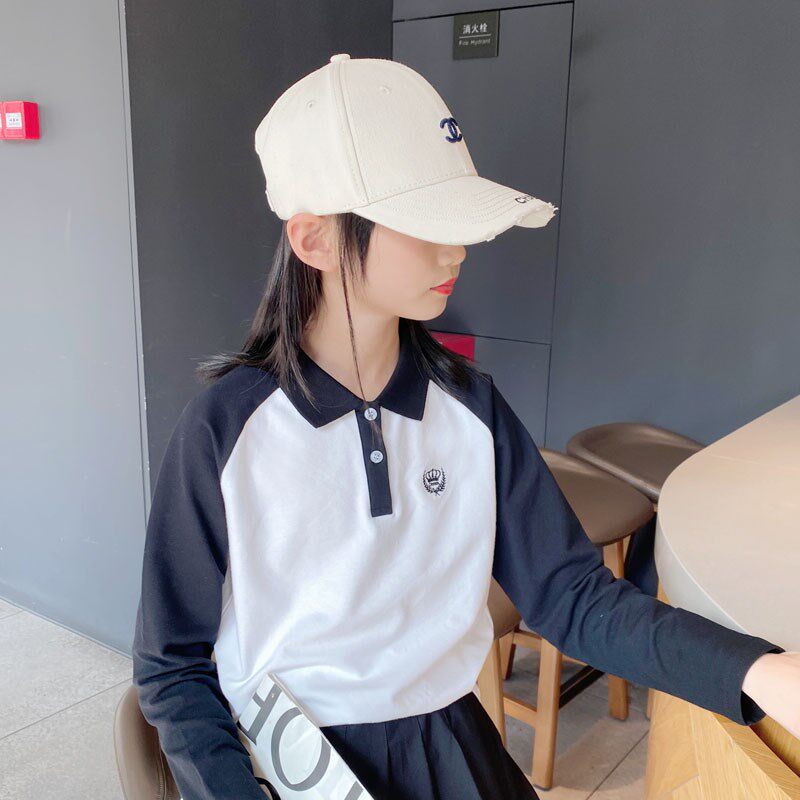 儿童长袖POLO衫学院风2024春秋款新男女童长袖T恤翻领中大童洋气