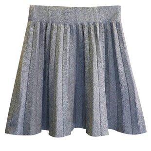 秋冬大码针织百褶裙女短裙高腰无内a字裙胖mm200斤矮个子半身裙夏