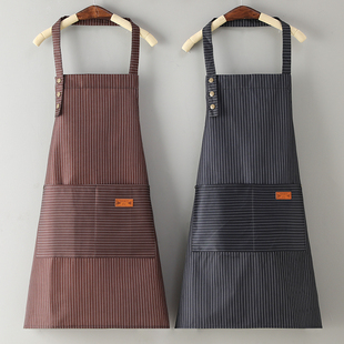 2022咖啡奶茶店围裙女定制logo印字时尚家用防水防油厨房工作服男