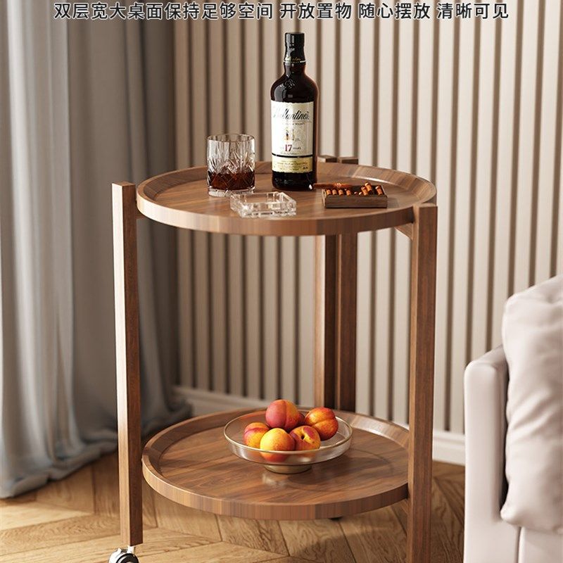 边几可移动小茶几客厅沙发轻奢实木小桌子家用卧室床头双层小圆桌,住宅家具,移动边几/推车,淘宝优惠券,粉丝福利购,淘宝优惠卷