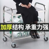 加厚不锈钢送餐车饭店收碗车餐厅上菜车商用三层移动酒店双层推车