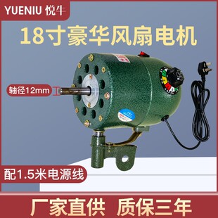 悦牛18寸大功率家用牛角电机挂壁式 落地扇风扇机头马达通用机械式