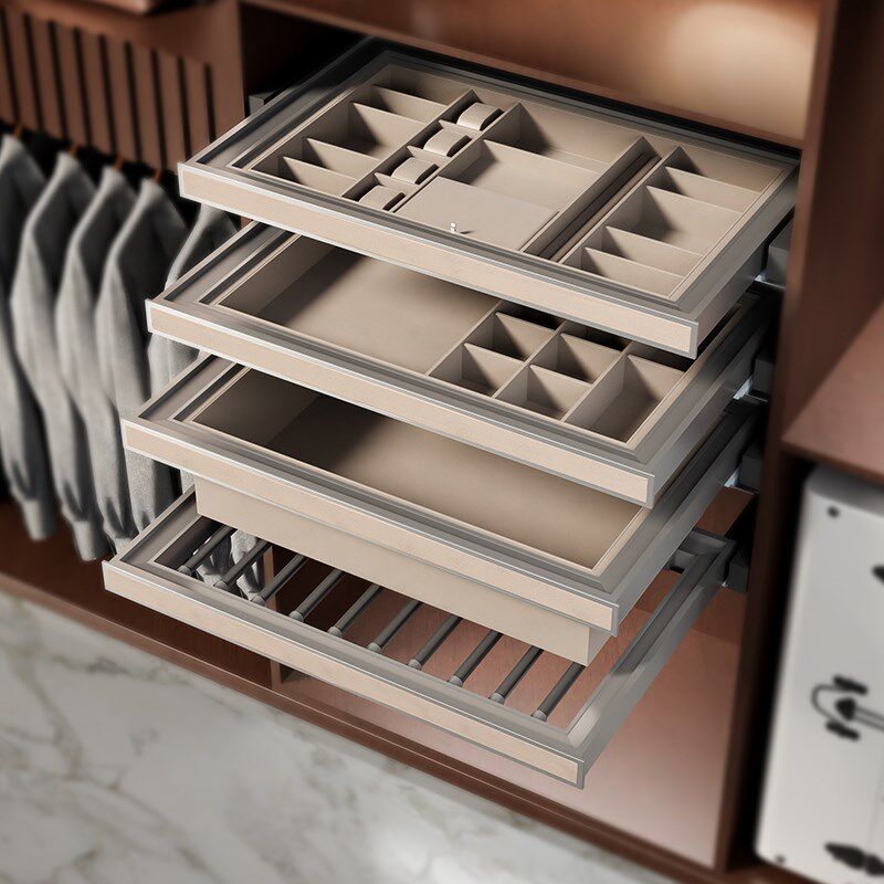 衣柜首饰抽内衣裤架抽屉式拉篮多功能收纳阻尼滑轨皮革抽拉首饰盒,住宅家具,伸缩衣/裤架,淘宝优惠券,粉丝福利购,淘宝优惠卷
