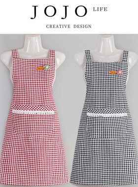 JOJOS L. PD.Wayne.围裙家用半身防油污格子时尚围腰罩衣丨韦恩