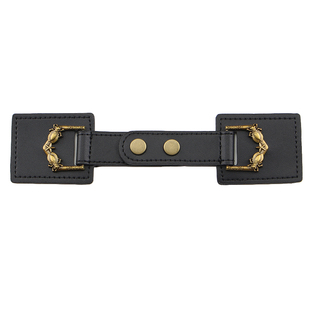 纽扣羊羔毛大衣皮扣配件外套领扣金属皮对扣黑色风衣装饰搭扣辅料