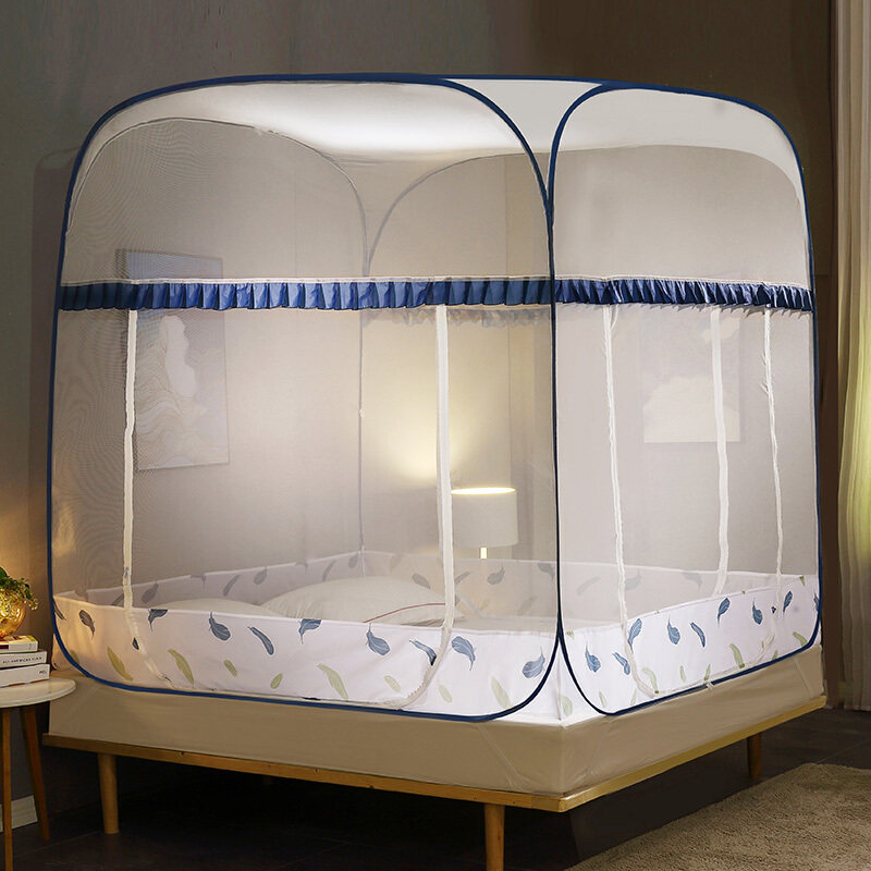 2020新款免安装蒙古包家用蚊帐方顶三开门可折叠方便拆洗加密加厚,床上用品,蚊帐,淘宝优惠券,粉丝福利购,淘宝优惠卷