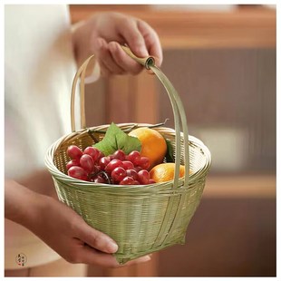 竹编篮子 竹编制品 竹篮编织筐手提小篮子家用水果篮鸡蛋筐竹制品