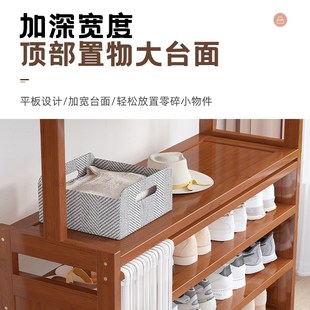 鞋帽架一体多层防尘简易鞋架衣帽架卧室落地挂衣架家用门口小鞋柜