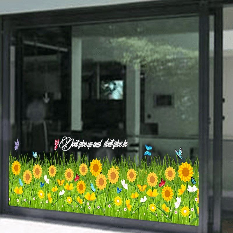 店铺商超玻璃门橱窗墙角踢脚线花草装饰双面创意自粘防水贴画墙贴,家居饰品,门贴,淘宝优惠券,粉丝福利购,淘宝优惠卷