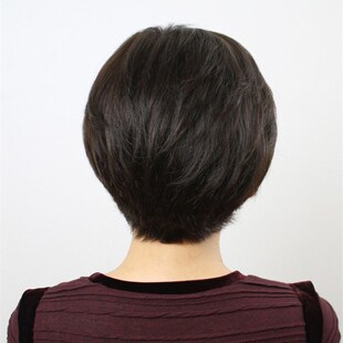 假发女短发真发假发套中老年女士真人发丝妈妈款全头套头发真自然