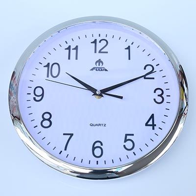 包邮 富达12寸圆形创意时尚挂钟 跳秒石英钟办公学校卧室客厅挂钟