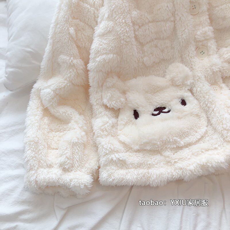 女童珊瑚绒睡衣套装秋冬季大童超洋气小女孩可爱公主法兰绒家居服