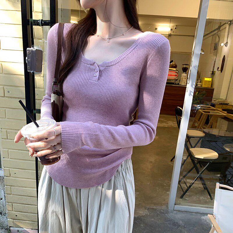 圆领气质内搭羊毛打底针织衫女秋冬季2025新款洋气高级感显瘦上衣