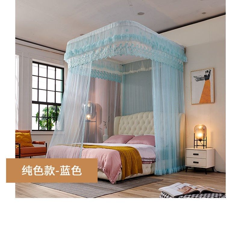 圣安贝2021新款宫廷落地蚊帐单开门挂壁升降拉幕公主风加密蚊帐,床上用品,蚊帐,淘宝优惠券,粉丝福利购,淘宝优惠卷