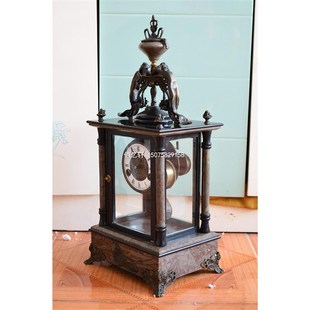 钟表铸铜理石机械报时座钟三五发条上弦欧式家居摆设样板间装饰钟