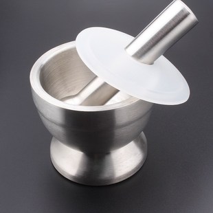 不锈钢臼臼子舂捣蒜罐捣碎蒜泥捣药擂钵钵研钵器石臼研磨五金工具